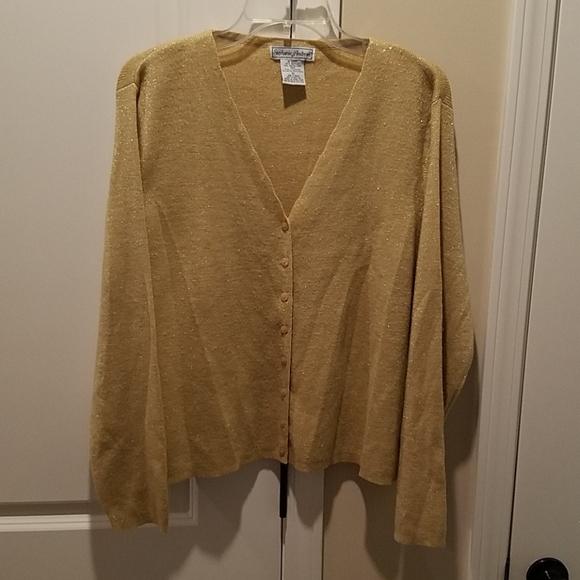 Stephanie Andrews Sweaters - Stephanie Andrews gold Shimmery cardigan